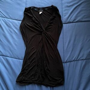 VENUS Black Lace Trim Tank Top